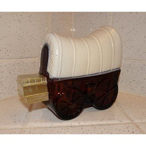 Vintage Avon Covered Wagon Aftershave Bottle wild west 1970's glass